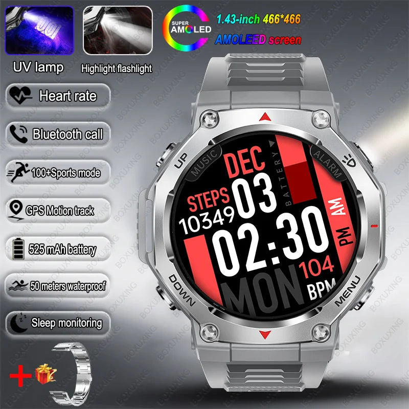 T-Rex 3 GPS Smartwatch – 5ATM Waterproof Military Sport