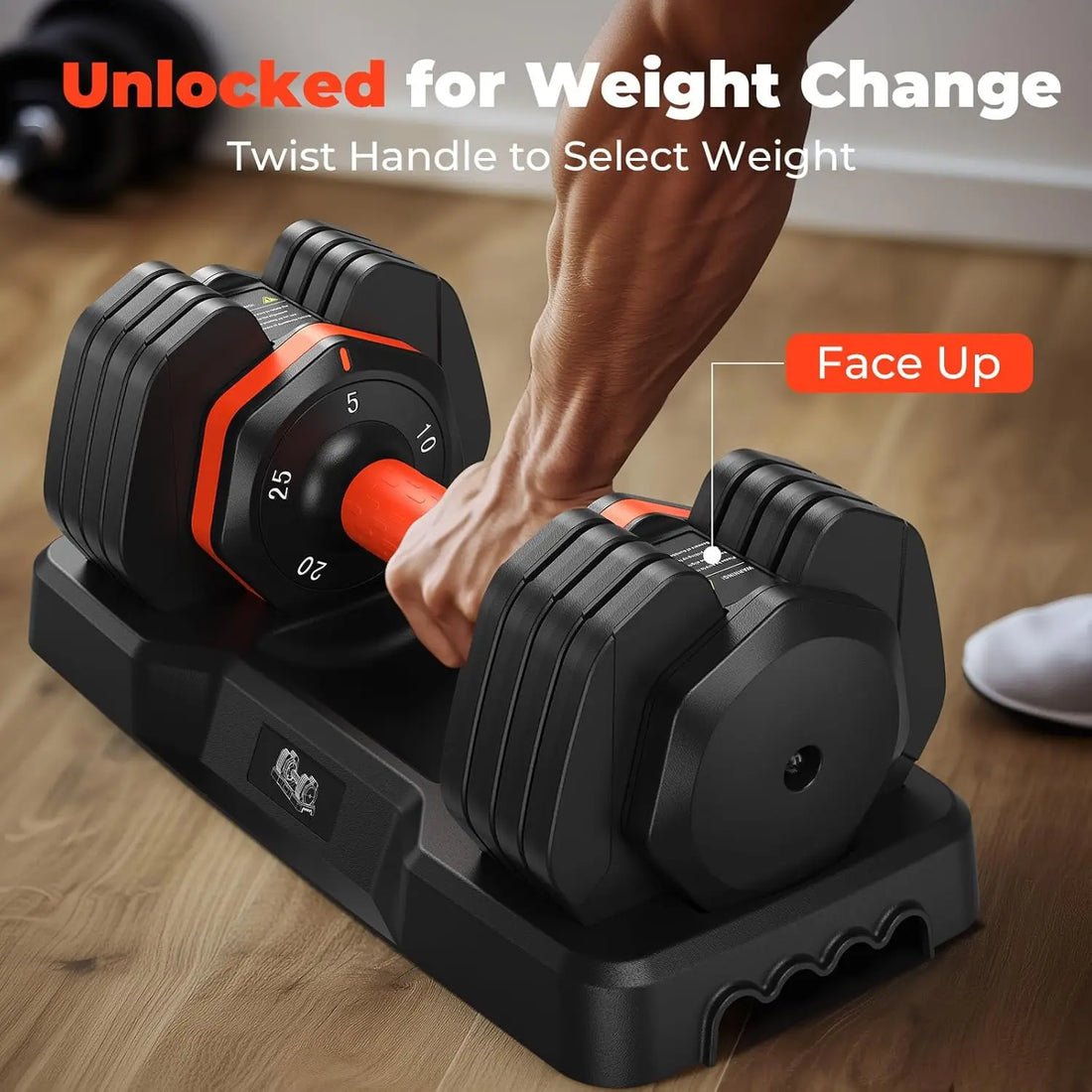 Adjustable 25LB Dumbbell Set – Anti-Slip Handle