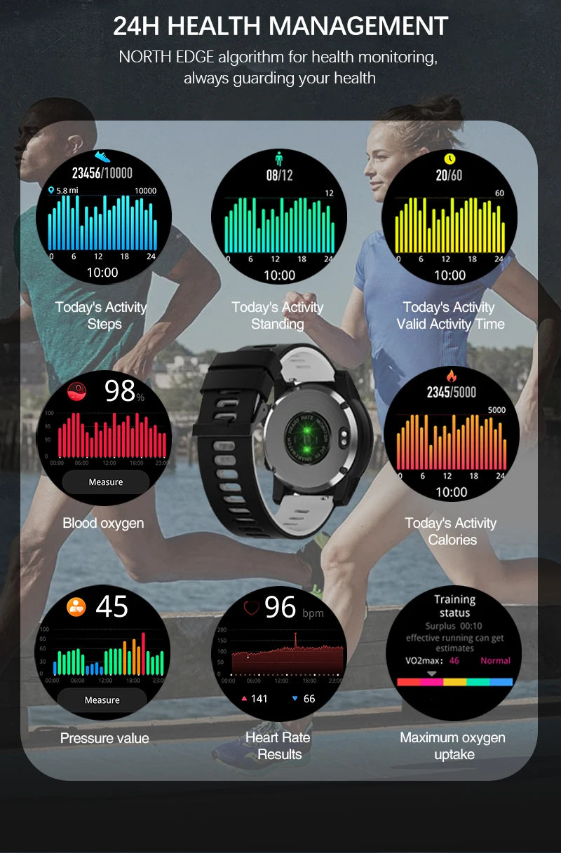 NORTH EDGE 2025 GPS Smartwatch – HD AMOLED Sport