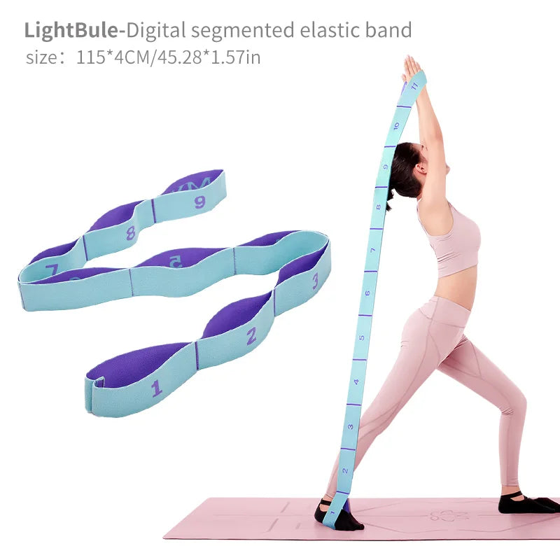 Elastic Yoga Stretching Strap with Loops – Pilates & Dance