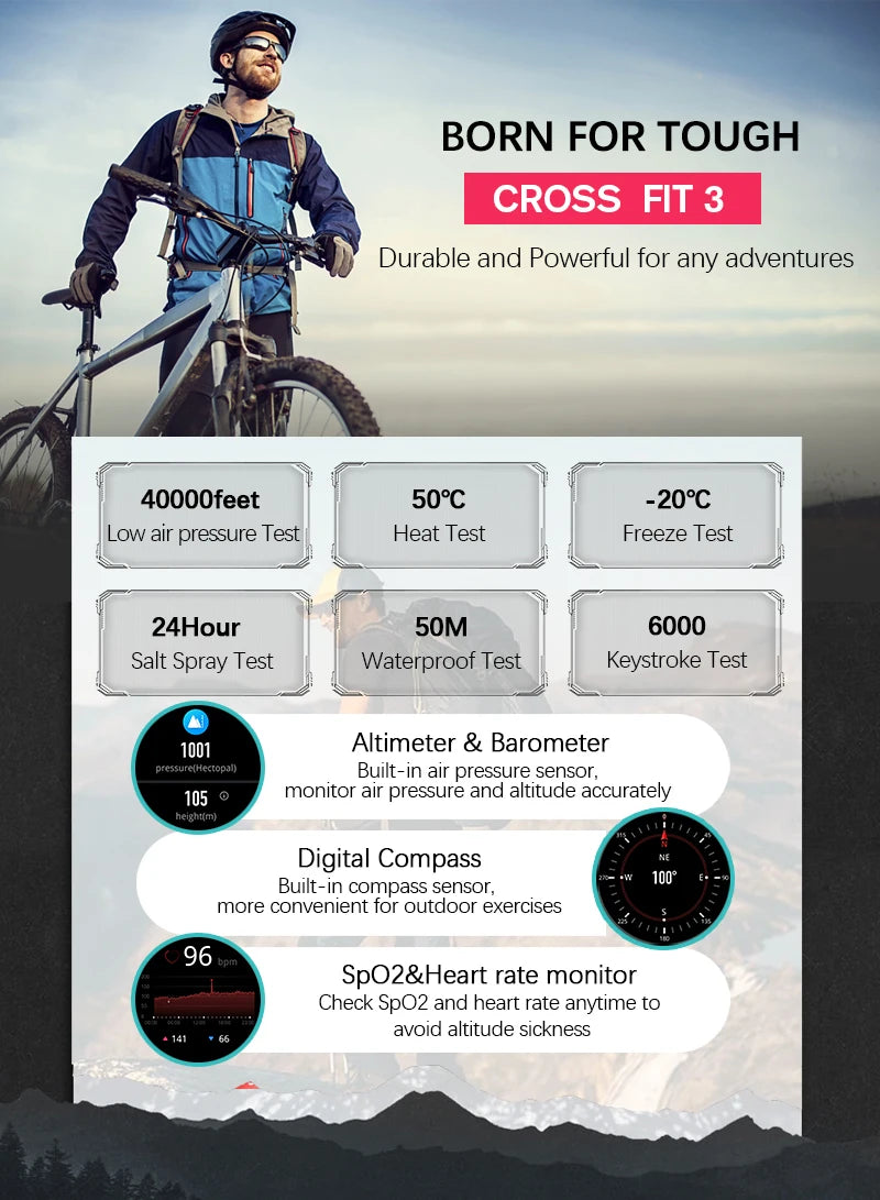 NORTH EDGE 2025 GPS Smartwatch – HD AMOLED Sport