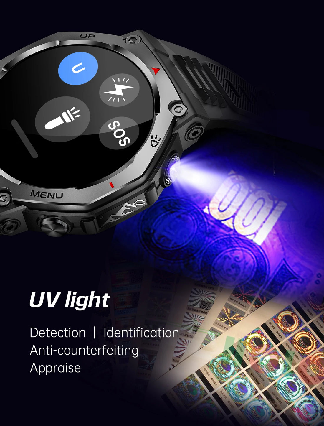 T-Rex 3 GPS Smartwatch – 5ATM Waterproof Military Sport