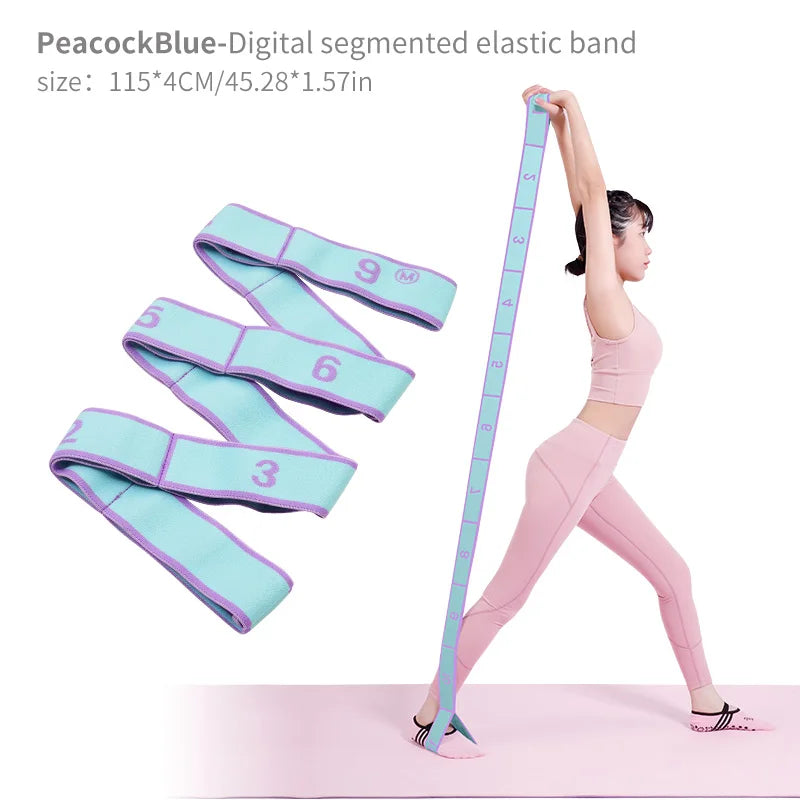 Elastic Yoga Stretching Strap with Loops – Pilates & Dance