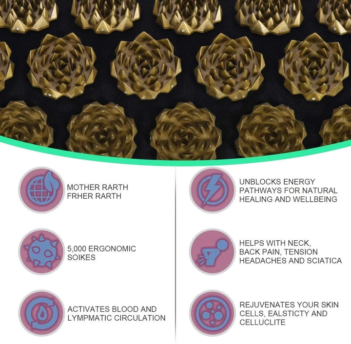 Acupressure Yoga Mat & Kuznetsov Applicator Cushion
