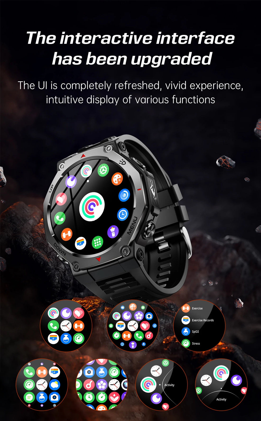 T-Rex 3 GPS Smartwatch – 5ATM Waterproof Military Sport