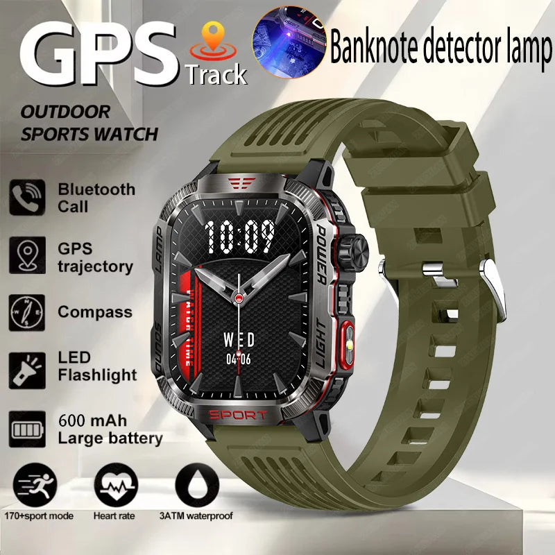 Military Outdoor Smartwatch – Compass & Bluetooth Call