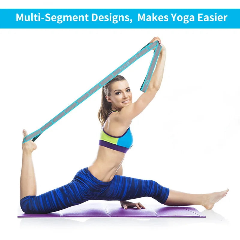 Elastic Yoga Stretching Strap with Loops – Pilates & Dance