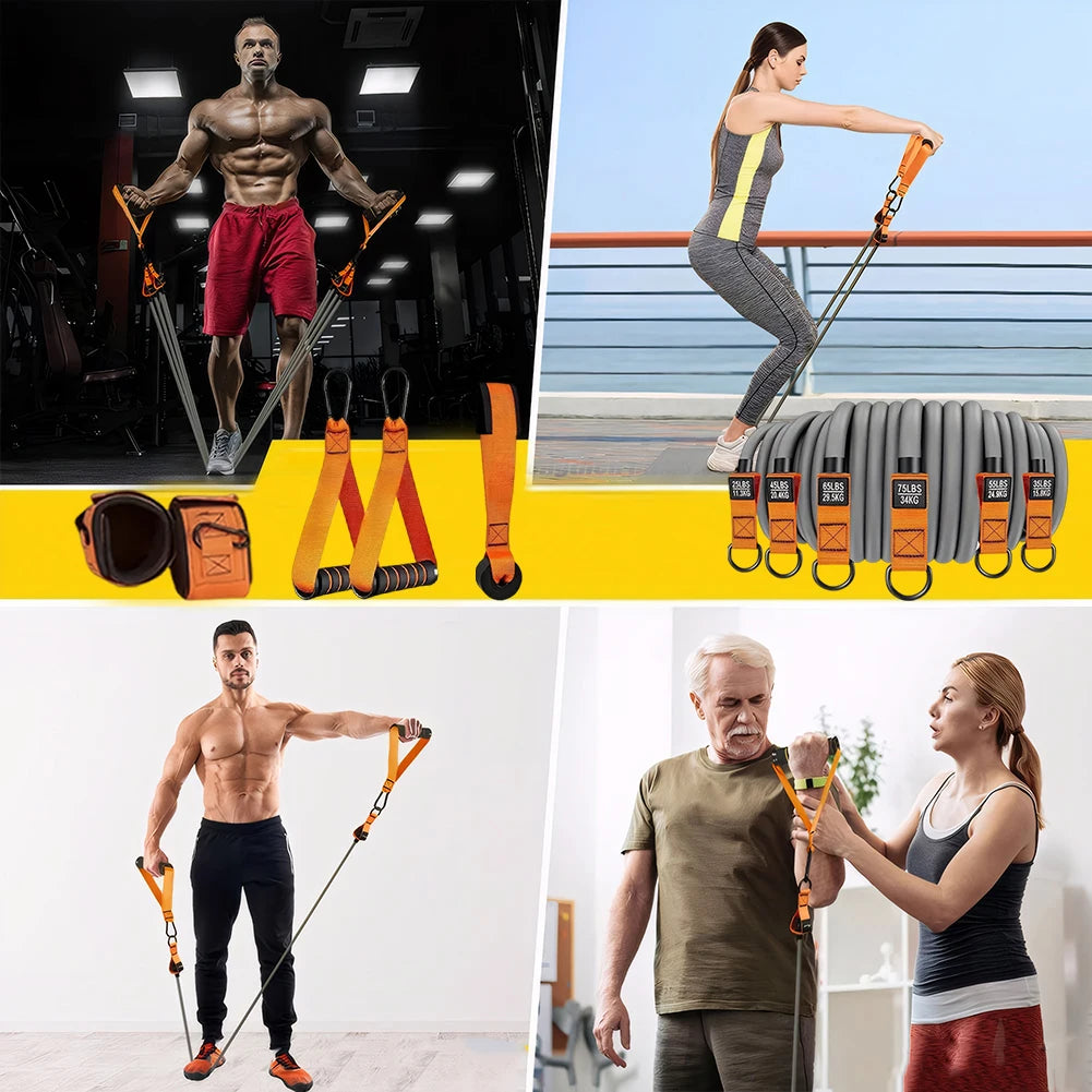Heavy-Duty Resistance Bands Set with Handles – Multi-Function