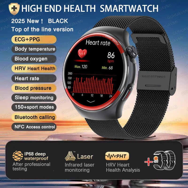 2025 High-End Laser Detection Smartwatch – Men’s Health