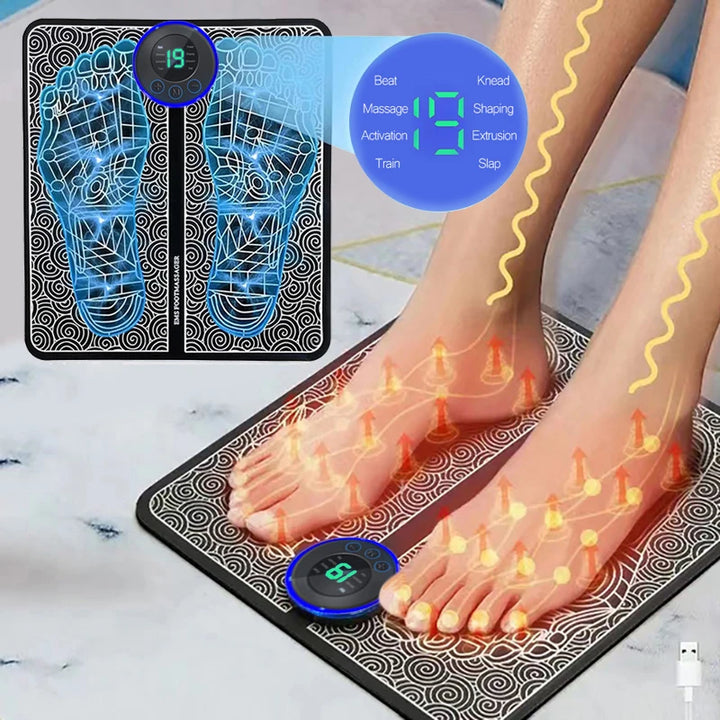 Electric Foot Massager Pad for Muscle Relaxation and Recovery