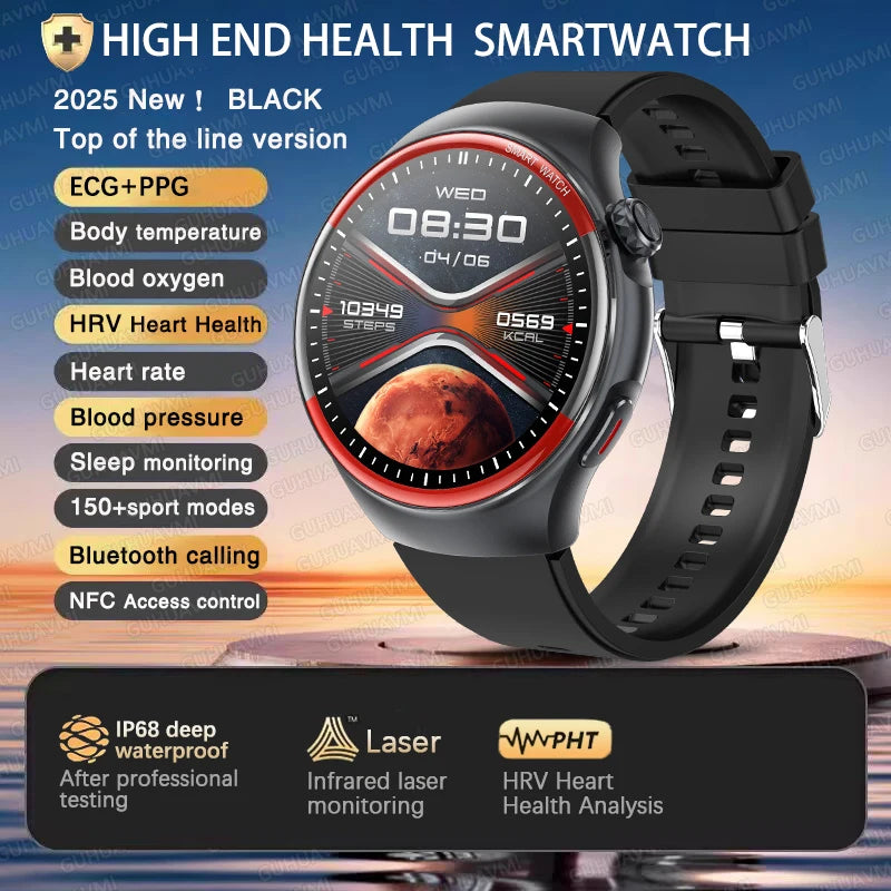 2025 High-End Laser Detection Smartwatch – Men’s Health