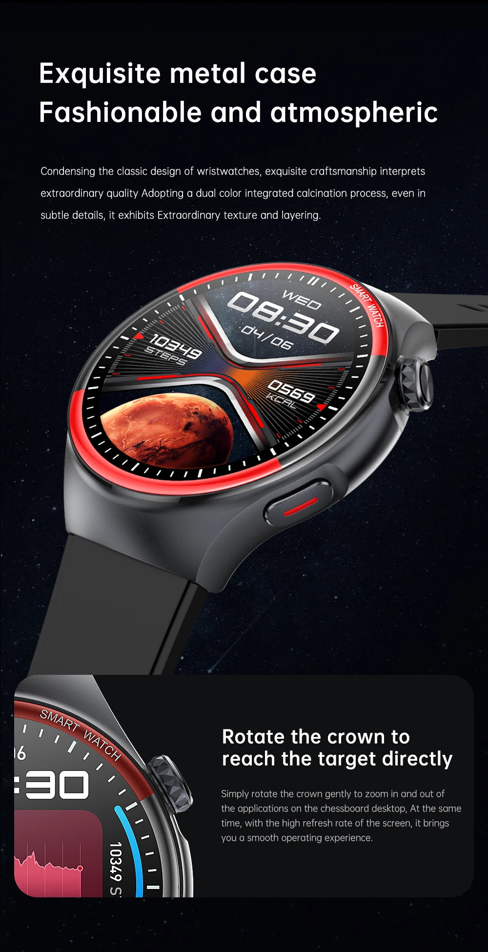 2025 High-End Laser Detection Smartwatch – Men’s Health