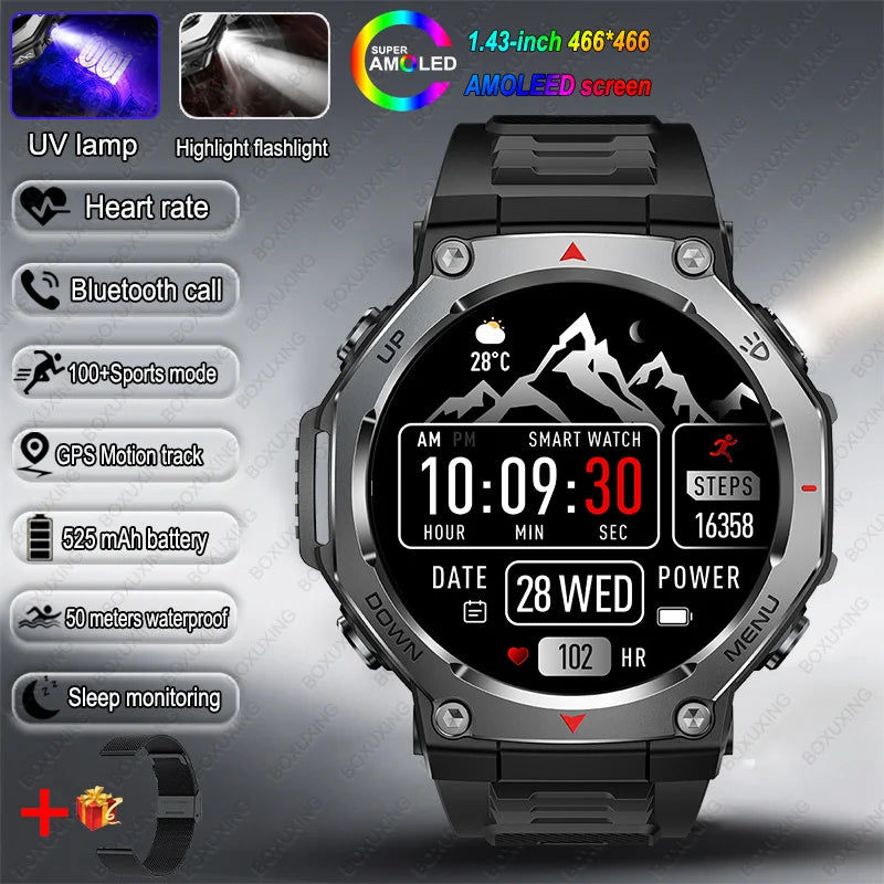 T-Rex 3 GPS Smartwatch – 5ATM Waterproof Military Sport