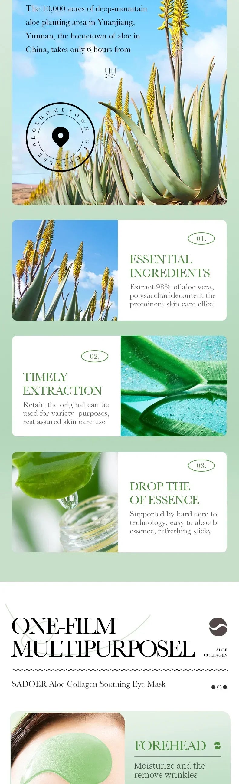 Aloe Vera Collagen Eye Mask – Anti-Dark Circles & Moisturizing